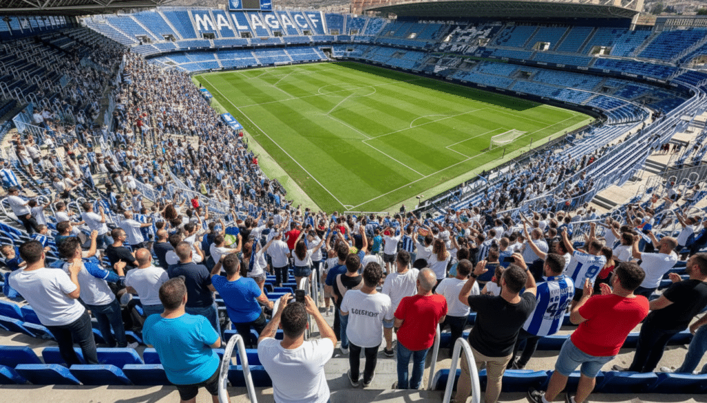 Málaga CF alcanza un 99,96% en renovaciones de abonos y enfrenta límite de aforo en La Rosaleda