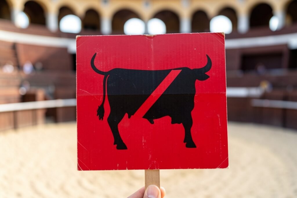 Manifestación antitaurina y protesta en corrida en Mallorca en agosto 2026