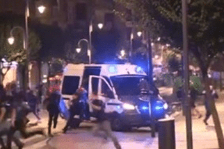 Bilbao, entre coches quemados y detenidos tras las protestas contra Vito Quiles