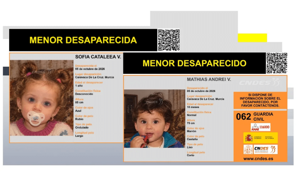 Buscan a dos hermanos desaparecidos en Caravaca de la Cruz